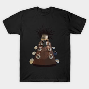 Vintage Guitar Rock and Roll Music Player T-Shirt